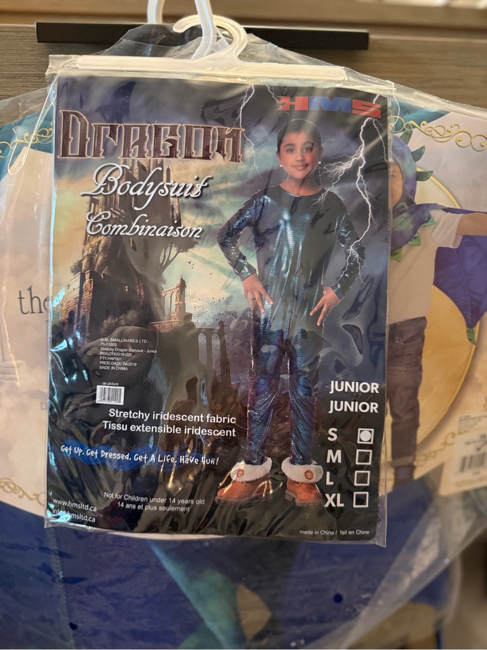 Kids Shimmer Dragon Costume - Blue & Green - Picture 3 of 3